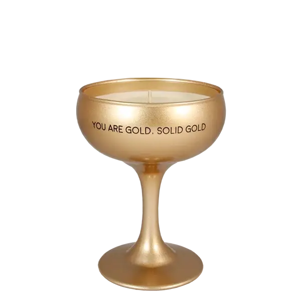 Geurkaars in Champagneglas - You are Gold