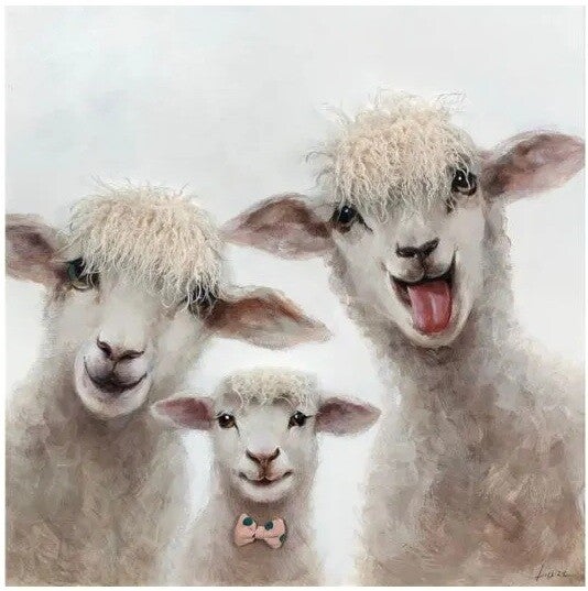 Schilderij Schapen met imitatitebont