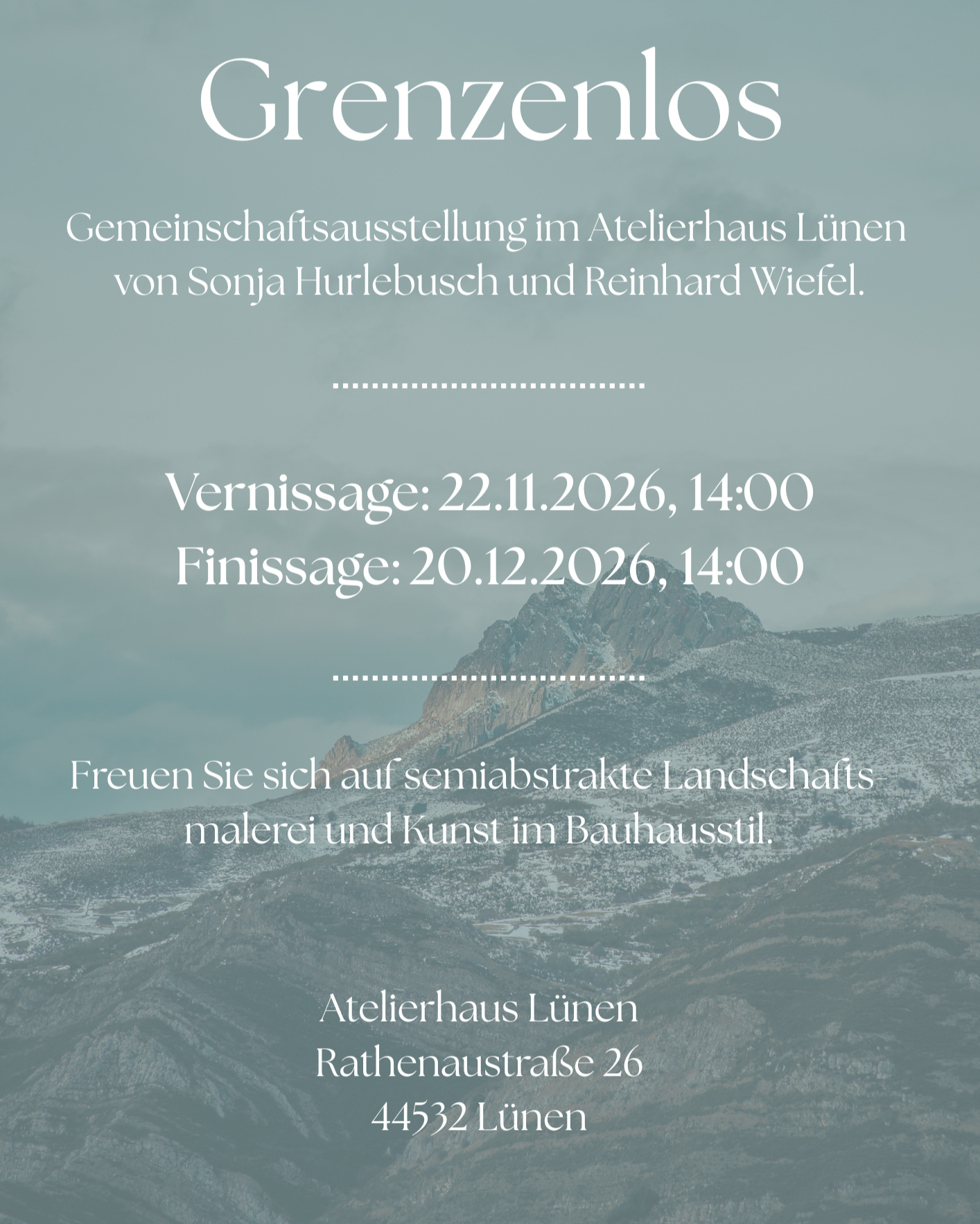 Grenzenlos Kunstausstellung im Atelierhaus Lünen mit Sonja Hurlebusch