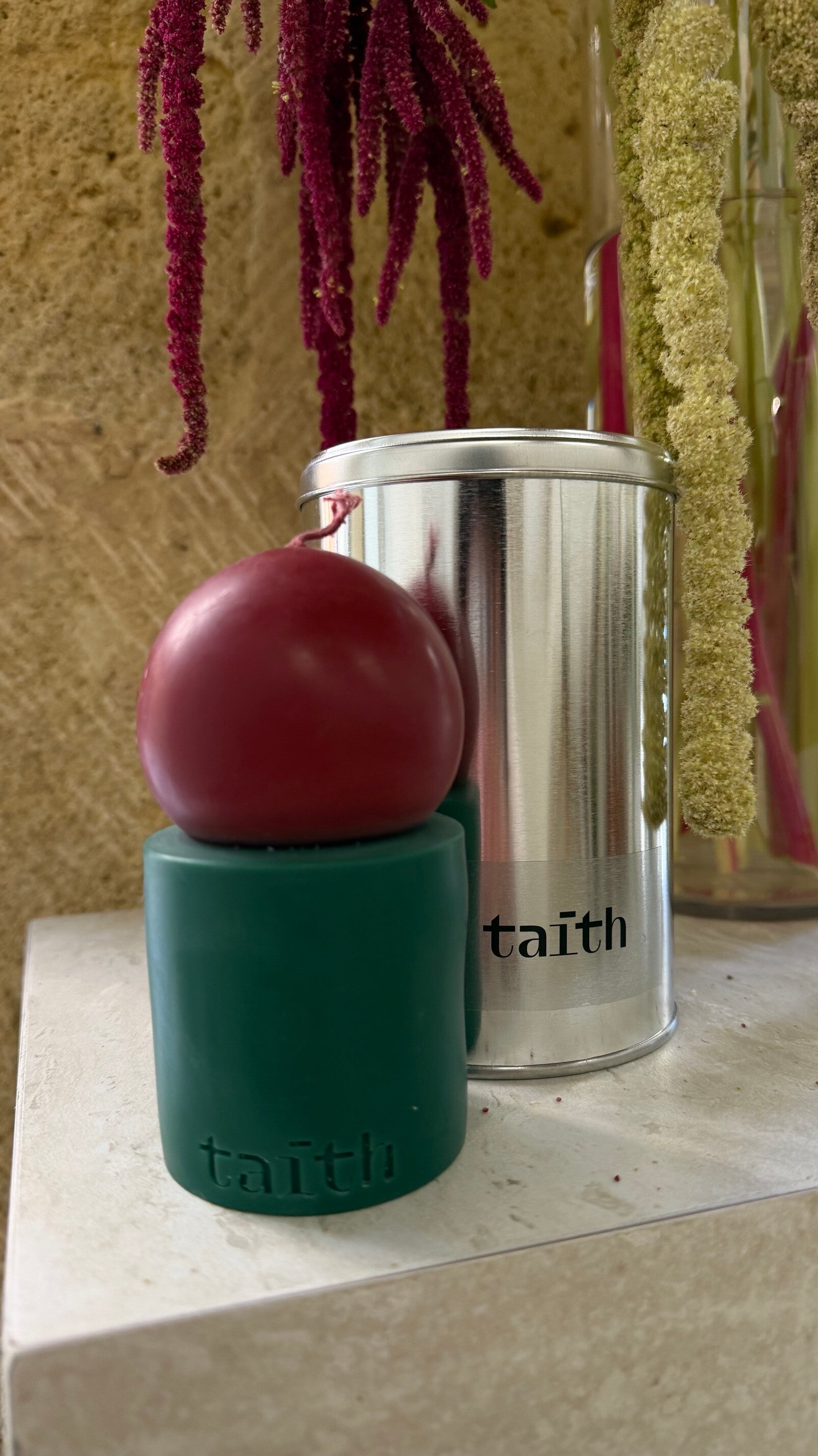 Lulu Candle Burgundy - Olive