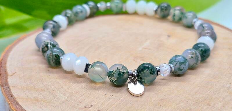 Bracelet Agate Mousse AA (6mm) 35,00$