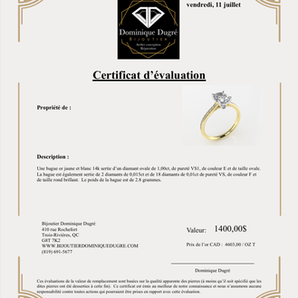 Certificat D'évaluation