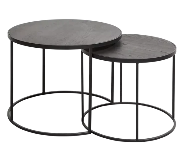 Bijzettafels set van 2, zwart