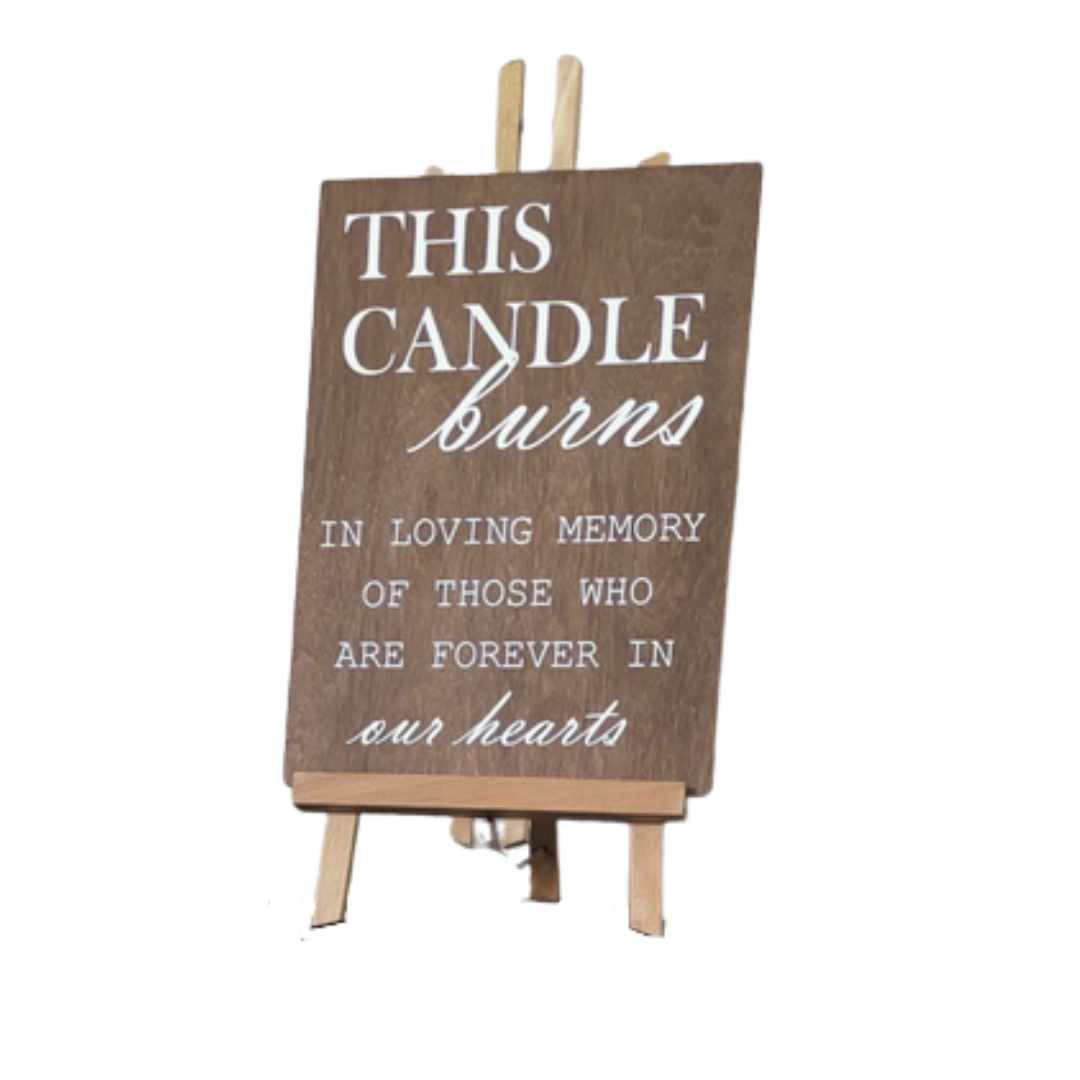 Bord "this candle burns"