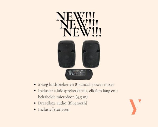 Luidsprekers + bekabelde microfoon