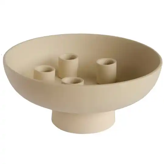 Kandelaar Loua beige keramiek