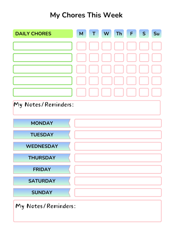 My Chores This Week