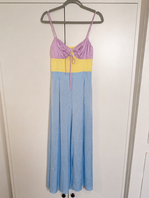 🌈 COLLECTIVE THE LABEL COLOUR BLOCK MAXI DRESS SIZE 10 🌈