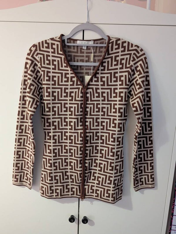 Simmi London Geo Print Zip Top