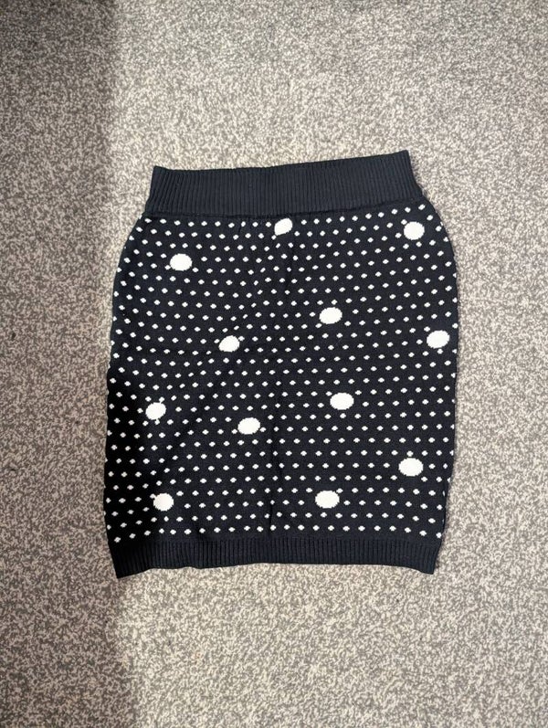 LOVE LABEL POLKA DOT KNITTED SKIRT