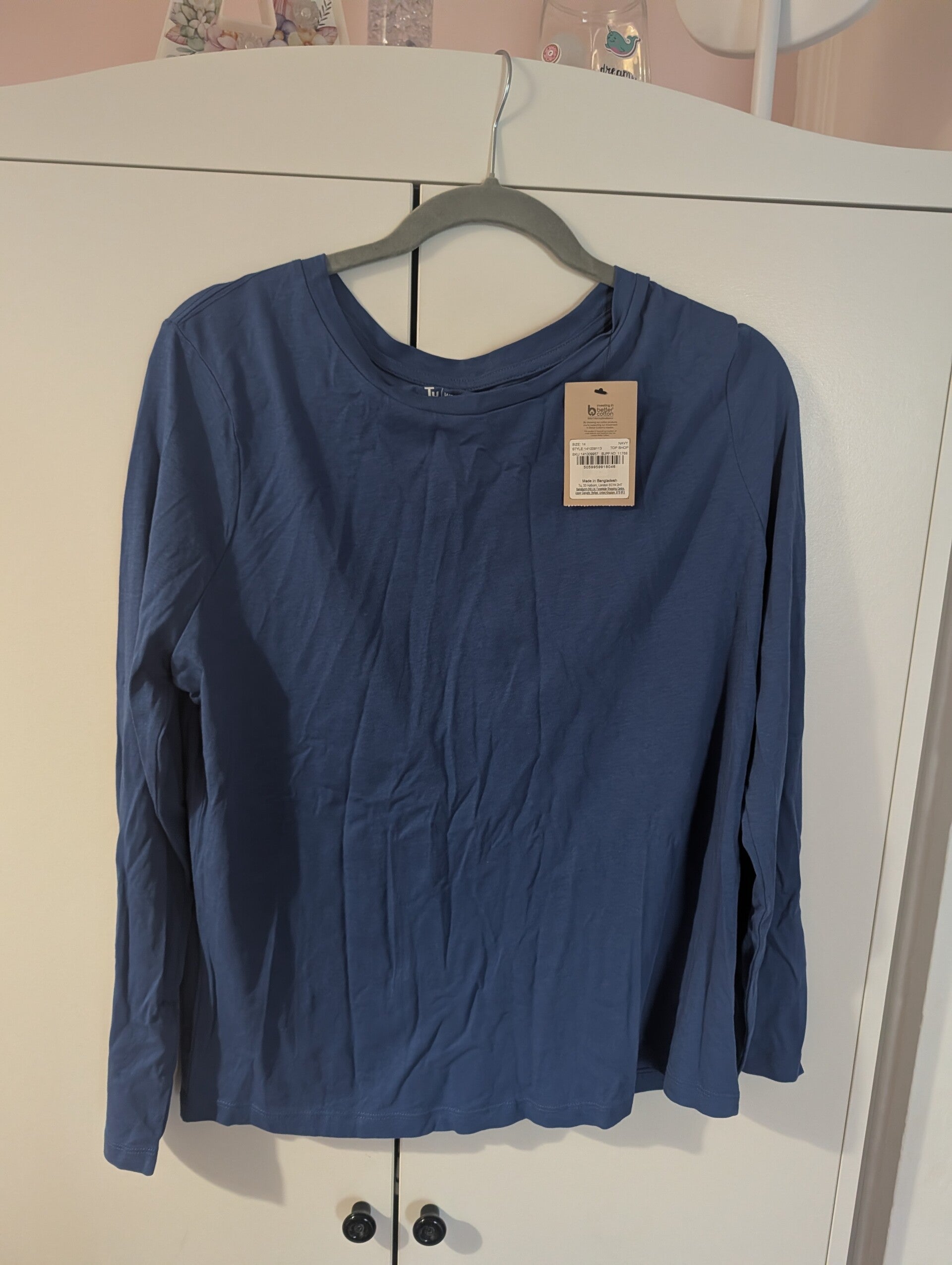 💙 TU NAVY LONG-SLEEVE TOP – SIZE 14 💙