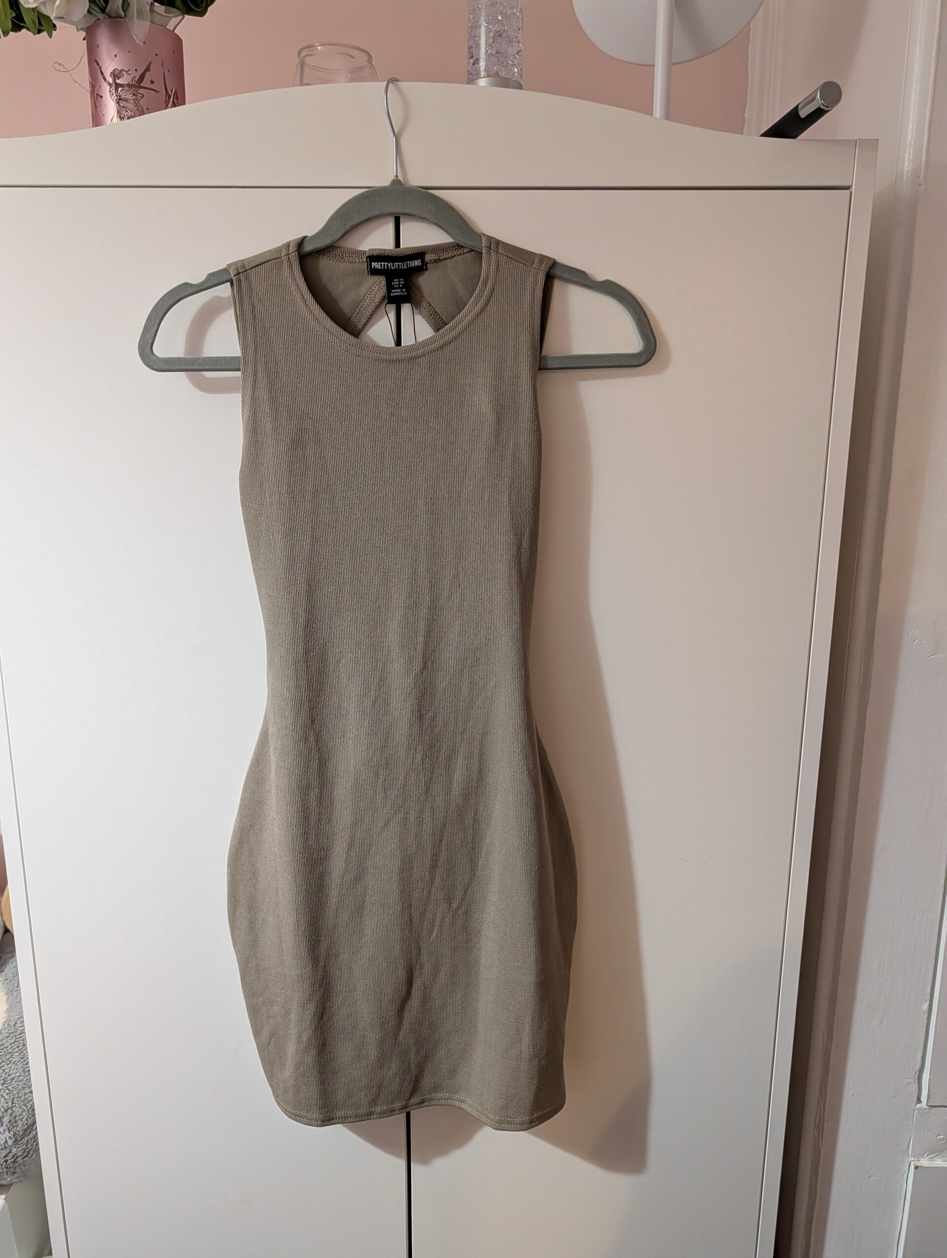 🤎 PrettyLittleThing Tie-Back Bodycon Dress – Size 10