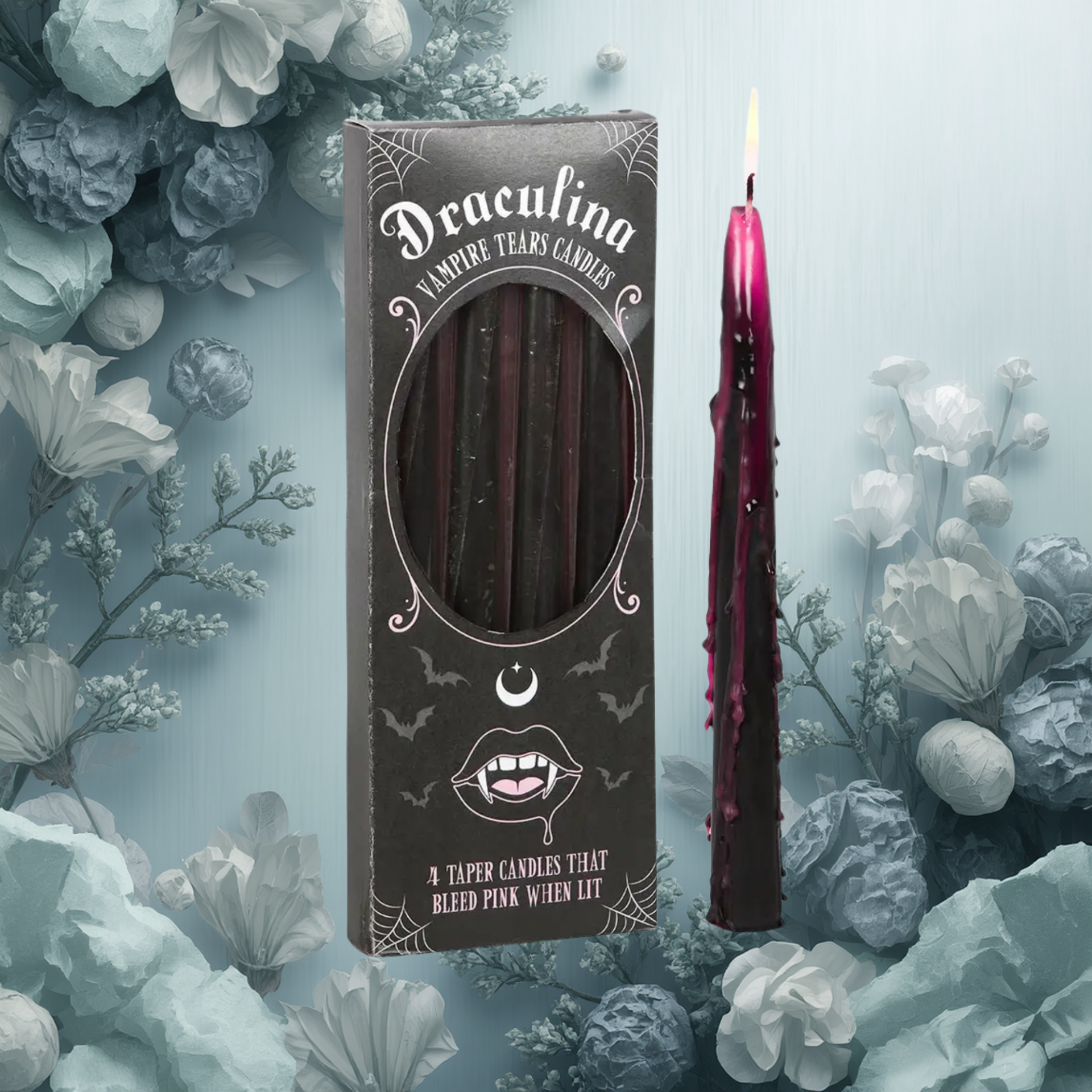 Draculina - Roze Dracula kaarsen 4st - Kaars