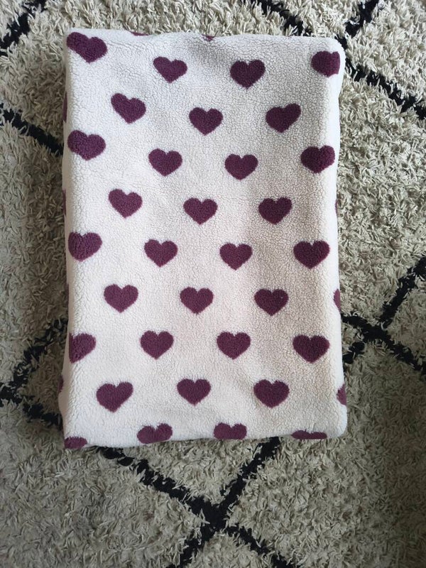 Aankleedkussen hoes teddy hartjes Rouge