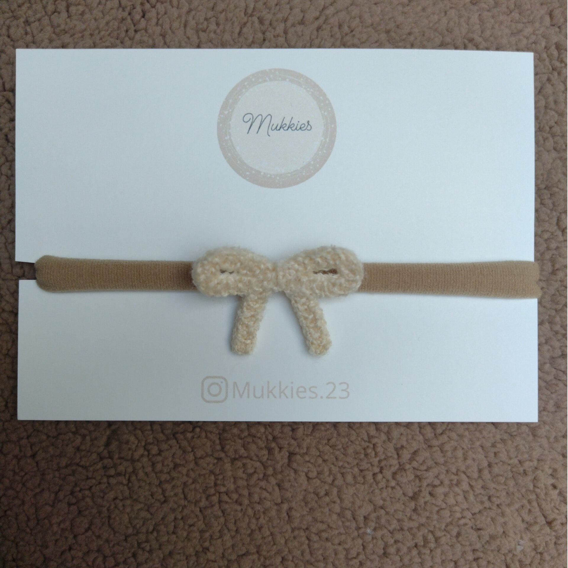 Haarbandje Geborduurde Strik Ecru