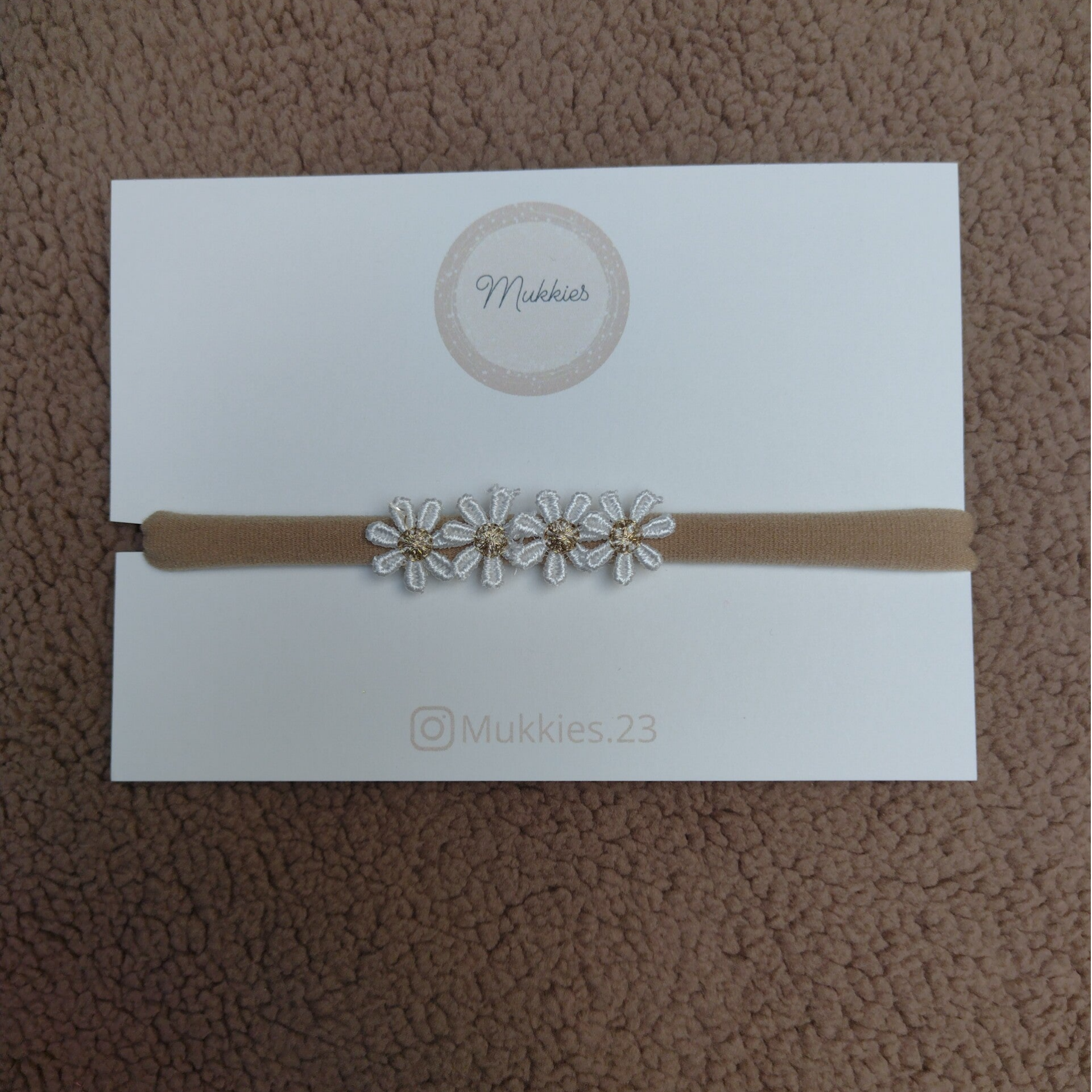 Haarbandje Bloem Wit\Goud