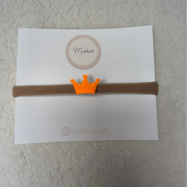 Haarbandje Oranje Kroontje