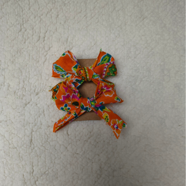 Haarelastiekjes Oranje Paisley strik