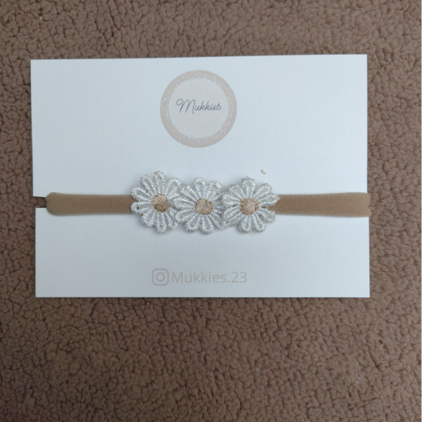 Haarbandje Daisy flower wit