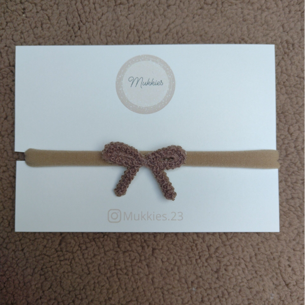 Haarbandje geborduurde Strik Bruin