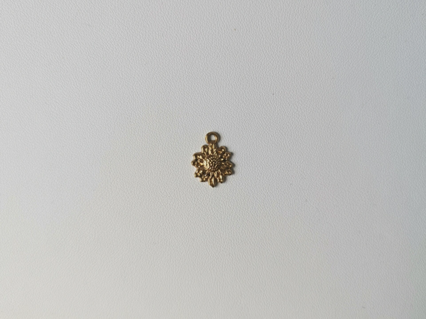 Gouden ronde bloem hanger