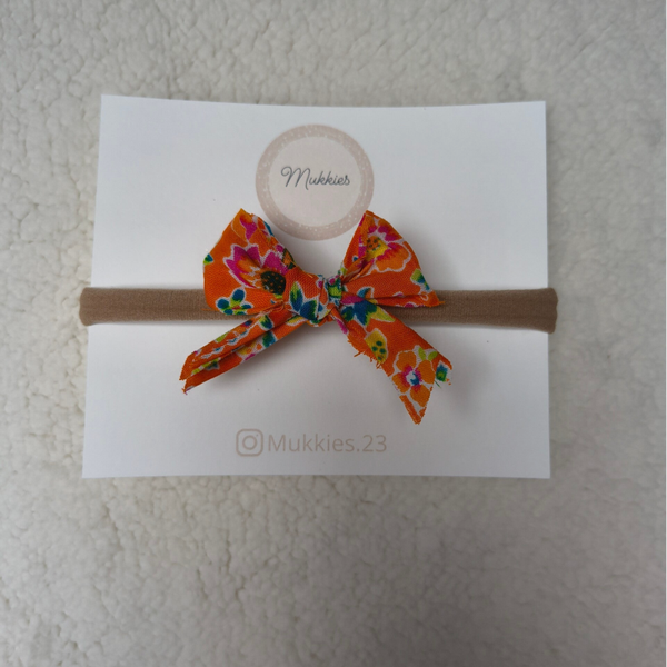 Haarbandje Oranje Paisley Strik