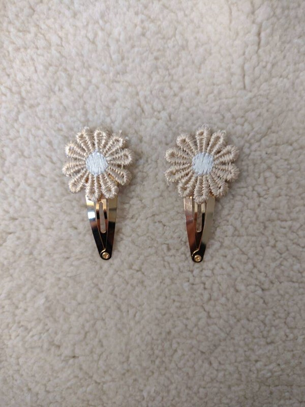 Klikklak Speldjes Daisy Flower Khaki