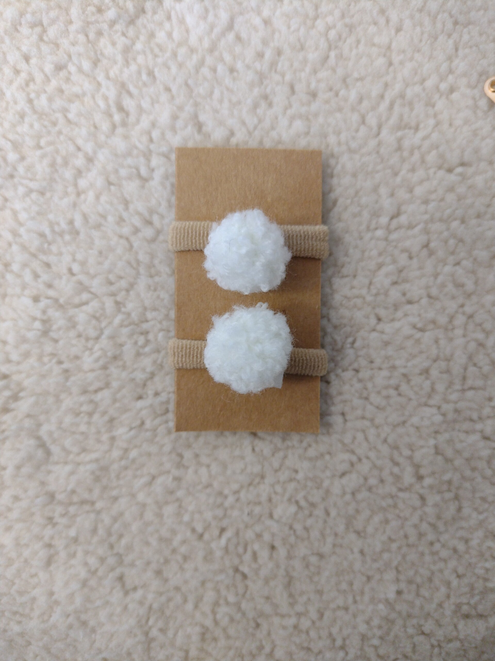 Haarelastiekjes Pompon Wit