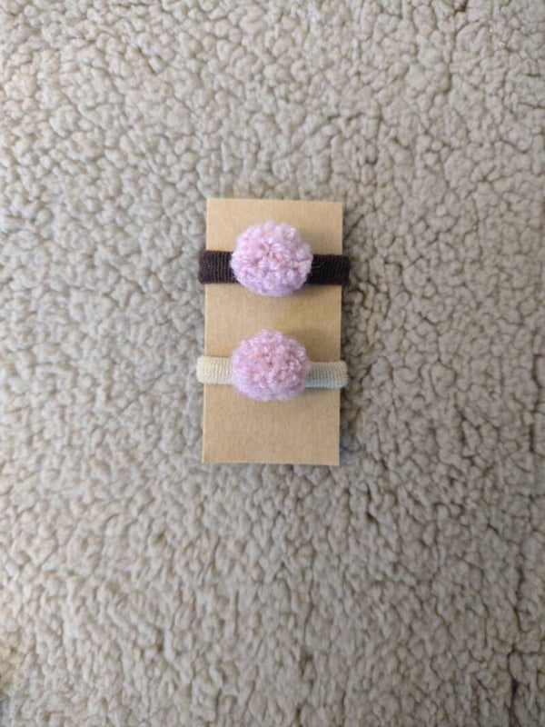 Haarelastiekjes Pompom Paars