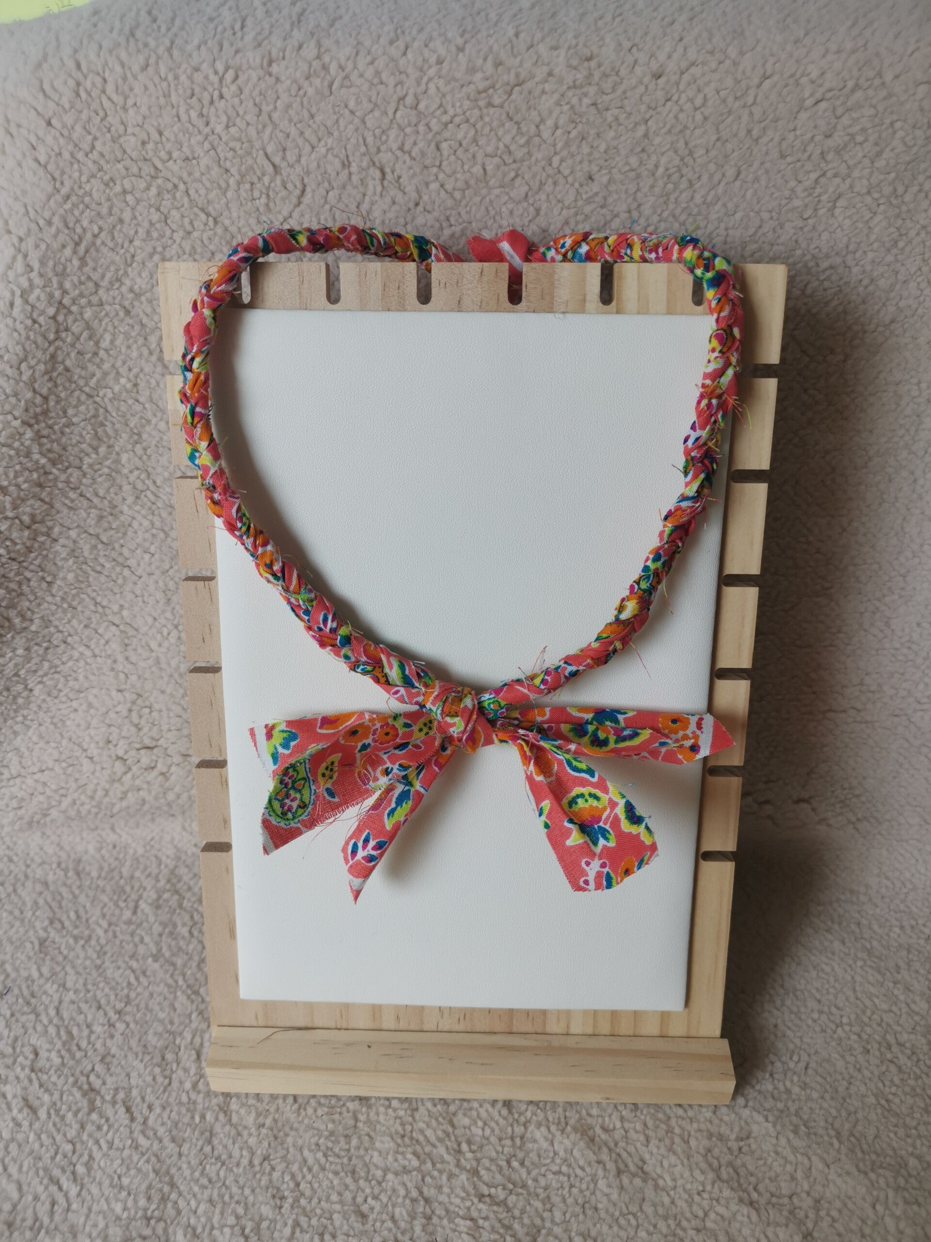 Bandana gevlochten ketting koraal