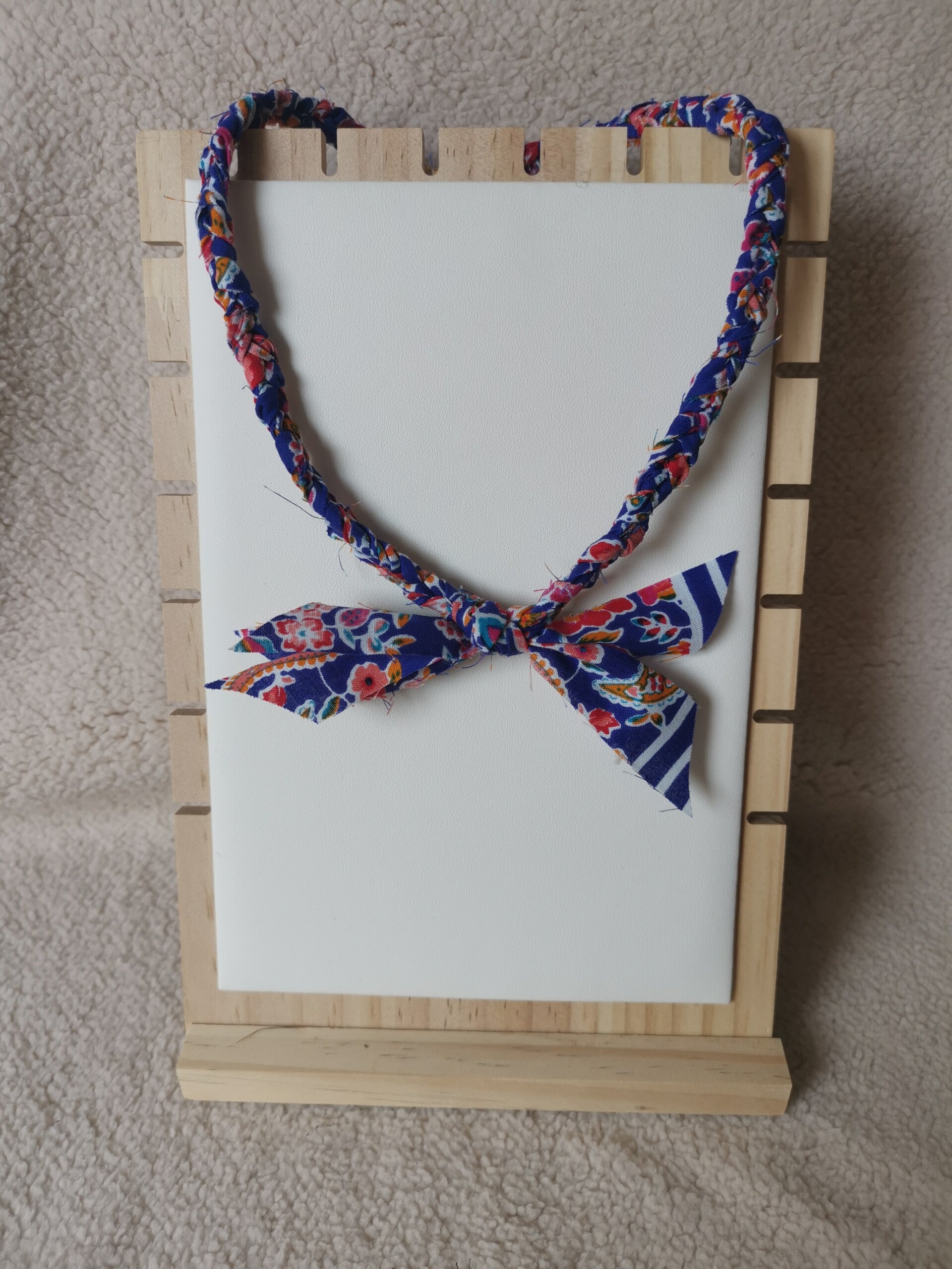 Bandana gevlochten ketting kobaltblauw