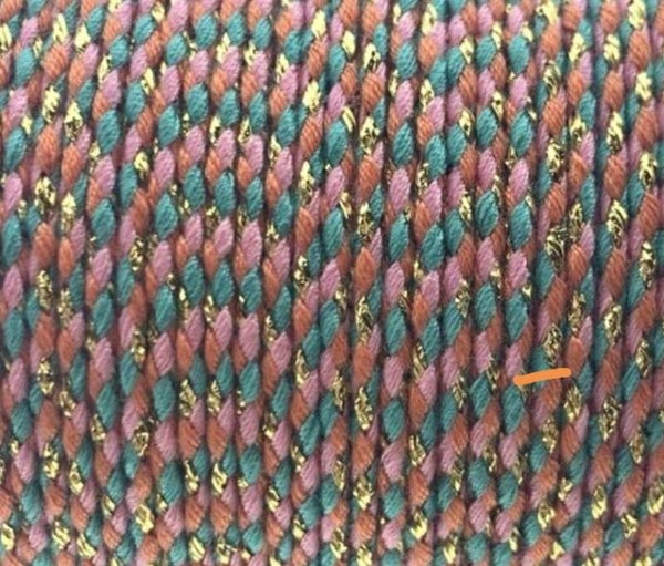 Ibiza koord goud roze/oranje/blauw ketting