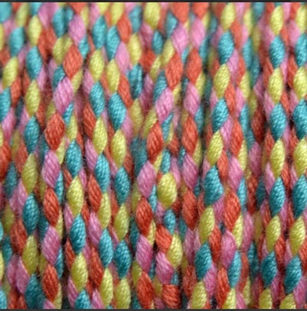 Ibiza koord oranje /geel/roze ketting