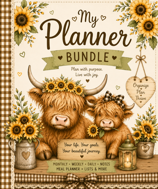 Highland Sunflowers Planner Pages