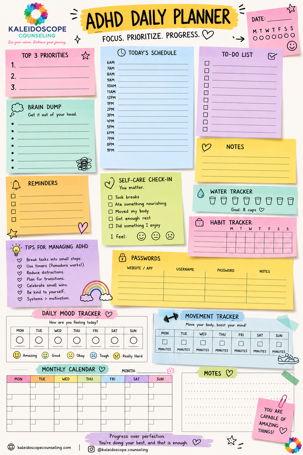 ADHD Daily Planner