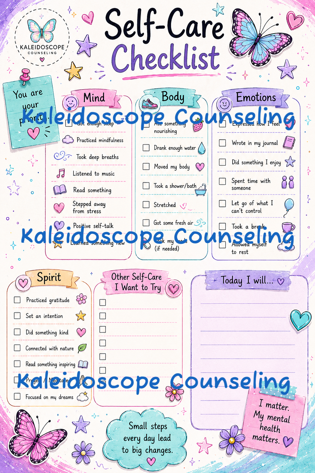 Bright Self-Care Checklist