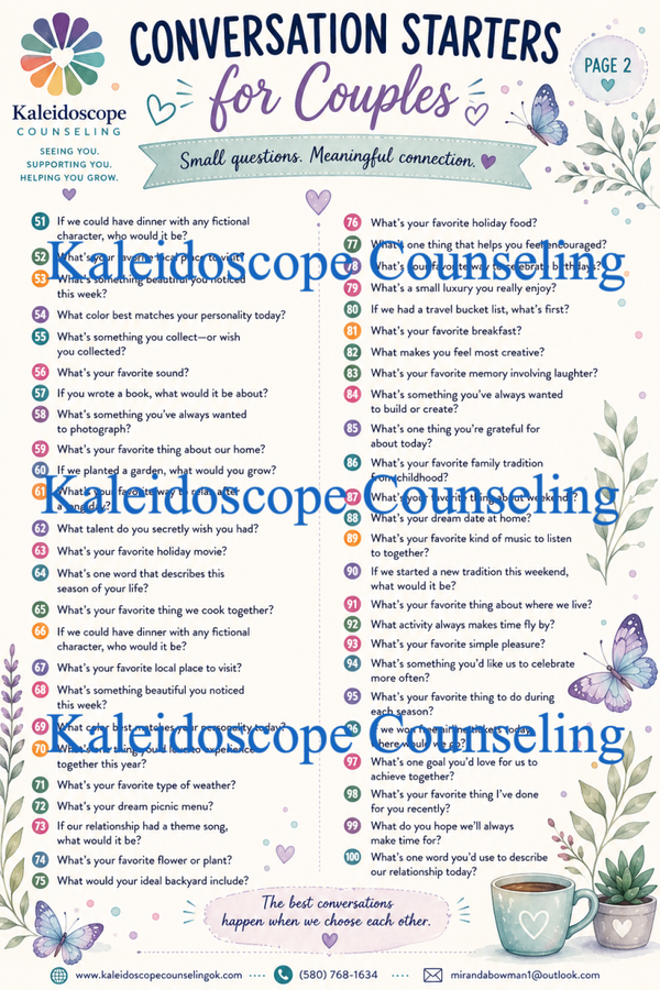Conflict Free Conversation Starters for Couples