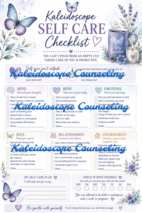 Kaleidoscope Self Care Checklist