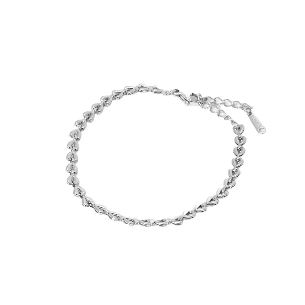 RVS armband linked hearts