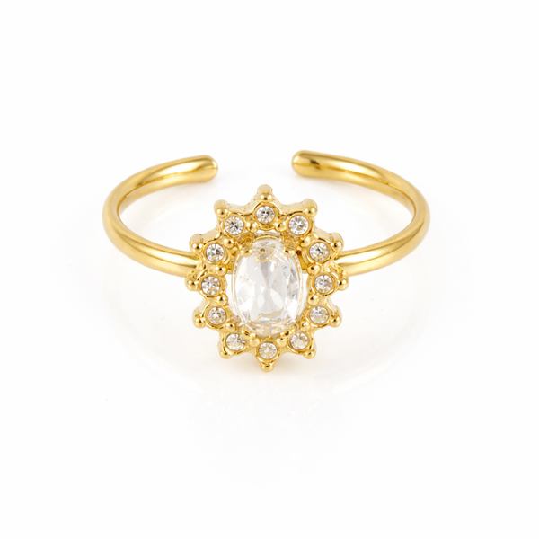 RVS ring witte steen