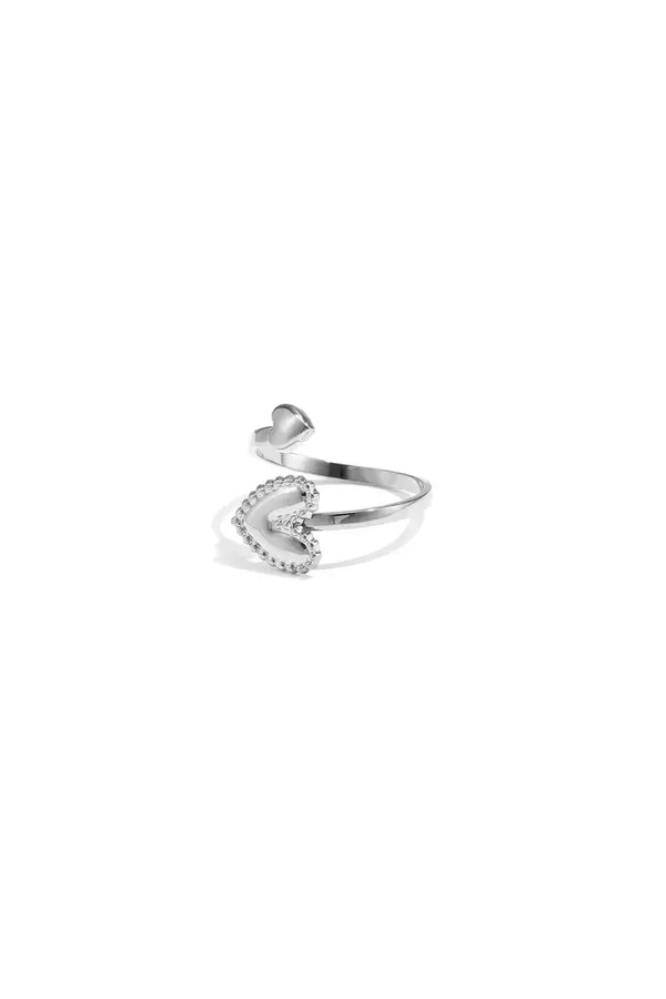 RVS ring hartjes