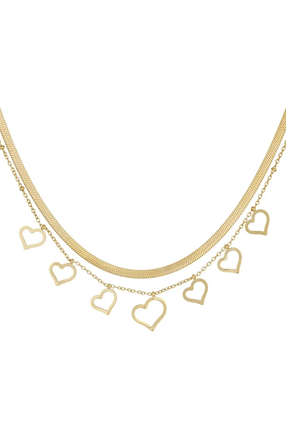 RVS ketting chunky heart