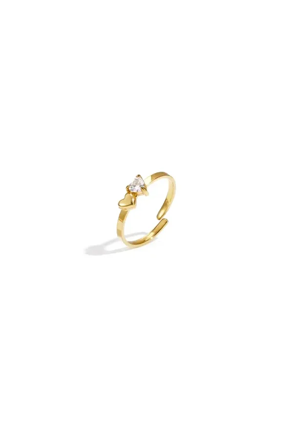 RVS ring hartjes