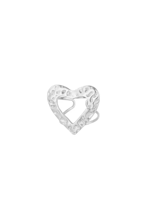 RVS ring textured heart
