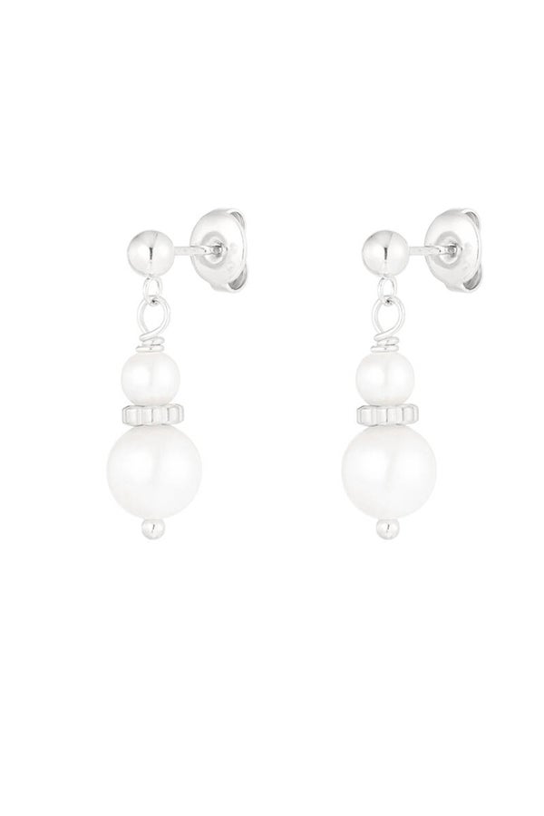 RVS oorbellen parels