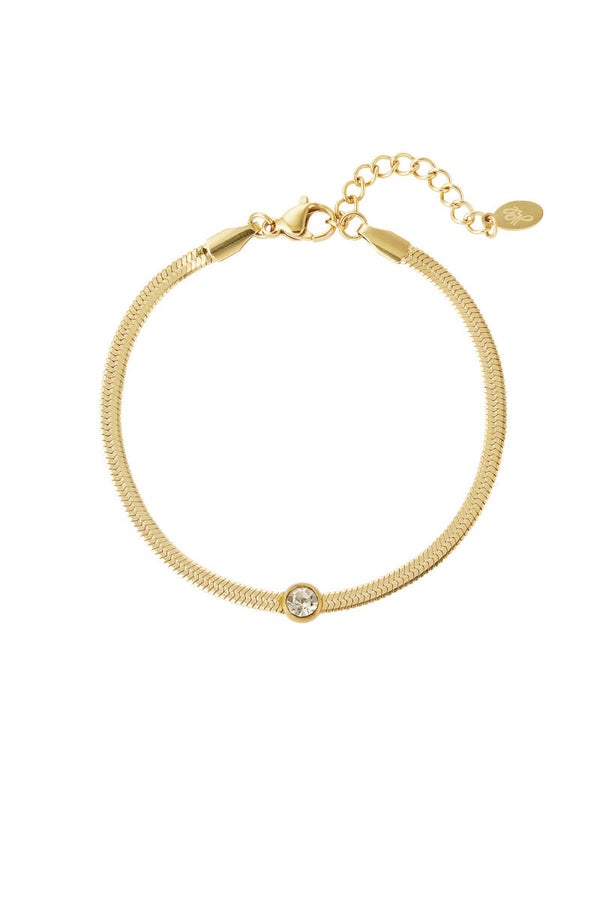 RVS armband plat met diamant