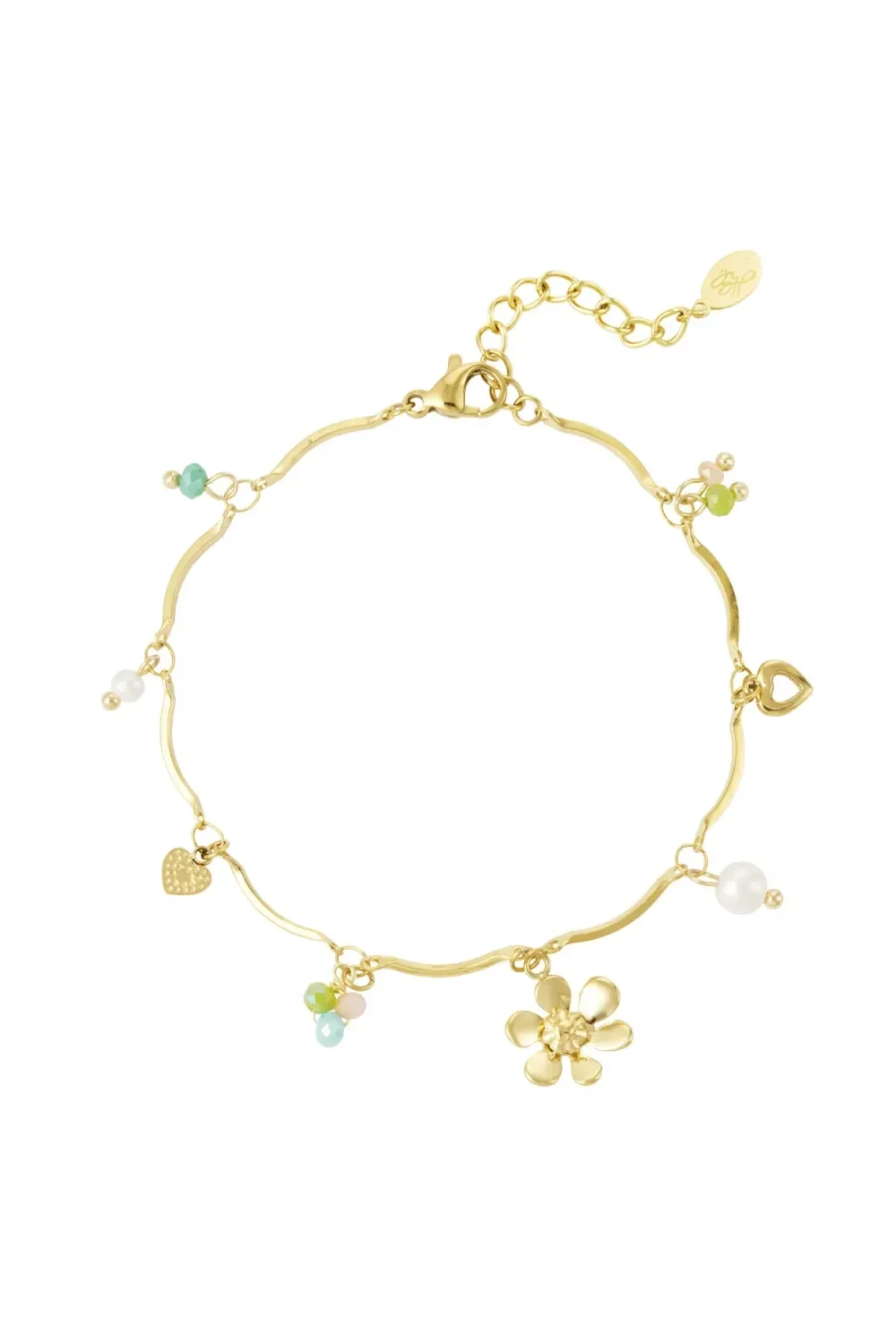 RVS armband summer flower