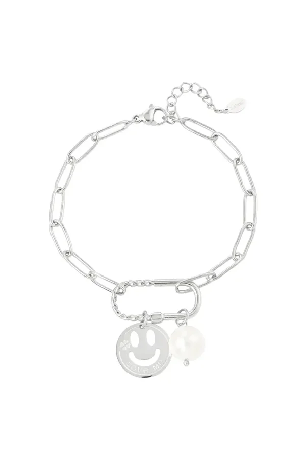 RVS armband schakelarmband smiley