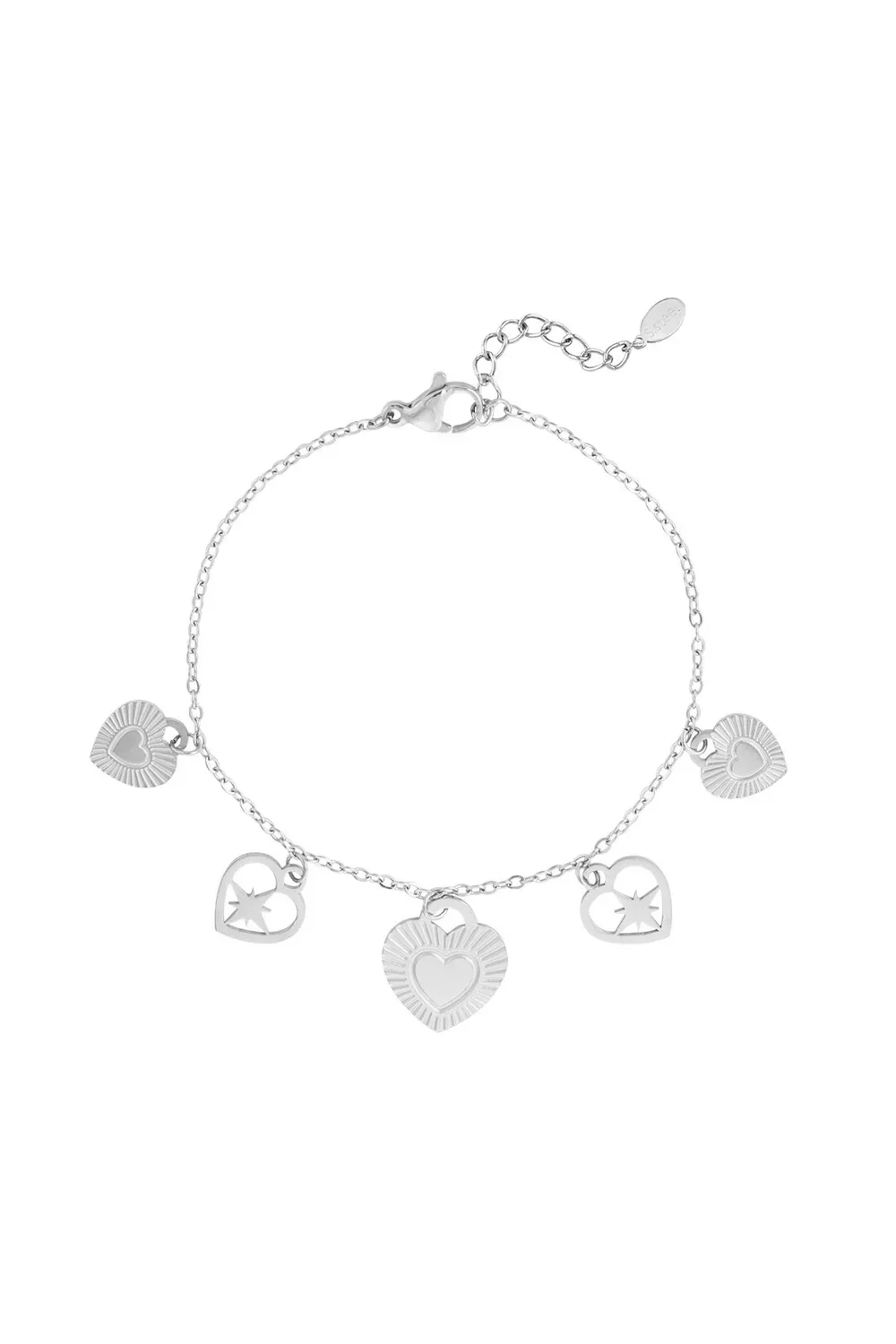 RVS armband heart charms