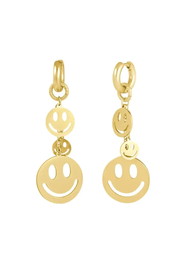 RVS oorbellen smiles